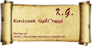 Konicsek Gyöngyi névjegykártya